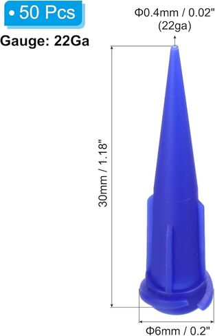 PATIKIL 25Ga Tapered Tip Dispensing Needle, 50Pcs Plastic Needle Tube Blunt Tips with Luer Lock for Glue Oil Applicator, Red in Saudi Arabia