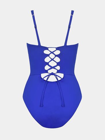 CUPSHE Women One Piece Swimsuit Adjustable Straps Square Neck Tummy Control Slimming Crisscross Back Tie in Saudi Arabia