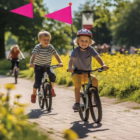 1 set of bicycle safety flags/adjustable height with springs, resilient heavy-duty fiberglass poles, polyester full-color pink safety flags, blue safety flags, and pirate flags.… in Saudi Arabia