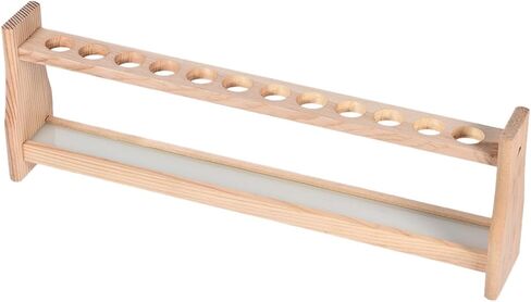YOKIVE Tube Rack, Wooden Test Tube Rack Holder | Great for 25ml Lab Test Tube(Wood Color, 12-Sockets) in Saudi Arabia