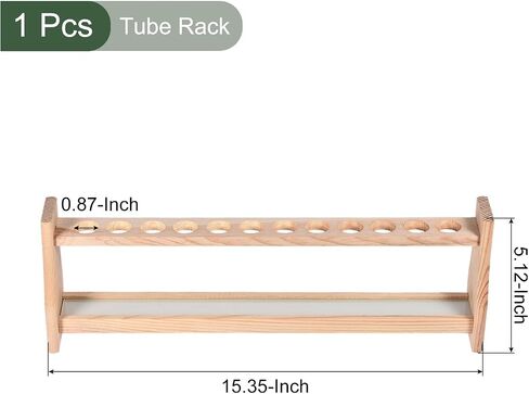 YOKIVE Tube Rack, Wooden Test Tube Rack Holder | Great for 25ml Lab Test Tube(Wood Color, 12-Sockets) in Saudi Arabia