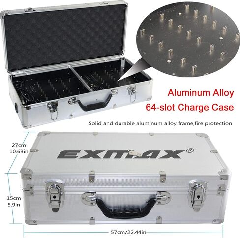 نظام نقل الصوت الصوتي للدليل السياحي اللاسلكي EXMAX ATG-100T 195 ميجاهرتز + علبة شحن من سبائك الألومنيوم لتعليم المرشدين السياحيين ومؤتمر السفر ومتحف السفر وكنيسة الحج (4 أجهزة إرسال و60 جهاز استقبال) in Saudi Arabia