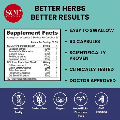 Healthy Liver Supplement: Cleanse Supplement for Liver Health, Encourages Liver Enzymes Production, Increased Metabolism, 60 Easy-to-Swallow Capsules in Saudi Arabia