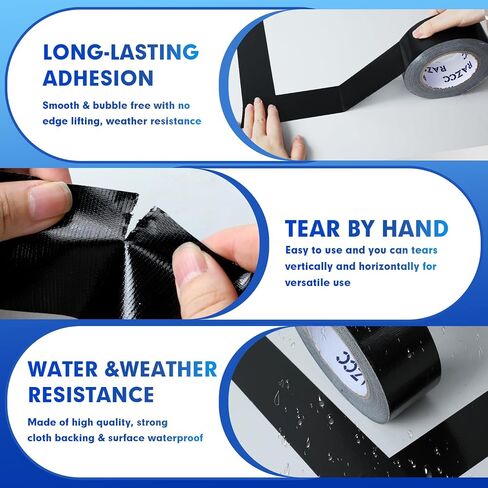 Duct Tape, 6 Rolls Black Duct Tape,Heavy Duty, Flexible, No Residue, All-Weather and Tear by Hand, 30 Yard x 2 Inch Per Roll - Bulk Value for Indoor & Outdoor Repairs, Industrial Use in Saudi Arabia