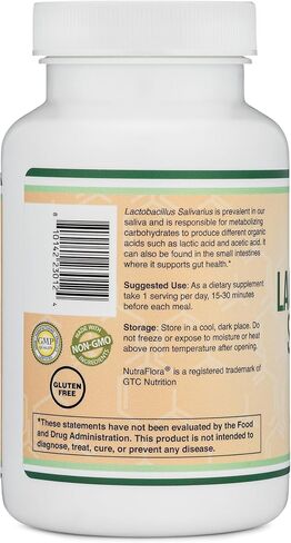 البروبيوتيك عن طريق الفم Lactobacillus Salivarius - أقراص الفانيليا لصحة الأسنان والأسنان واللثة - علاج شديد لرائحة الفم الكريهة للبالغين (120 عددًا، 2 مليار وحدة تشكيل مستعمرة لكل قرص 20 مجم) من Double Wood in Kuwait