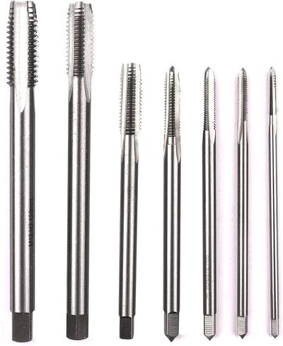 ATOPLEE Metric Machine Thread Tap, 7pcs HSS Right Hand Extended Straight Flute Tap M3-M12 (All of Sizes) in Saudi Arabia