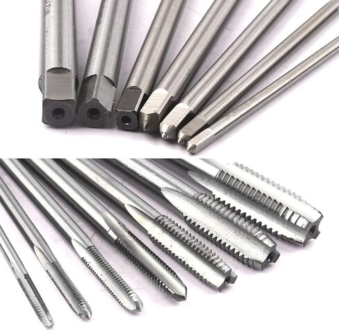 ATOPLEE Metric Machine Thread Tap, 7pcs HSS Right Hand Extended Straight Flute Tap M3-M12 (All of Sizes) in Saudi Arabia