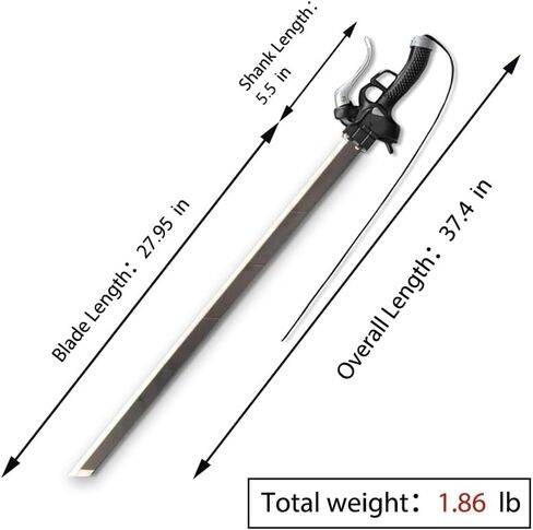 37.4 بوصة الفولاذ المقاوم للصدأ السيف آلان سلاح الدعائم أنيمي الطرفية تأثيري عيد الميلاد عيد الهالوين in Kuwait