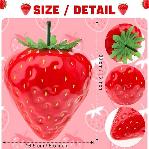 13inch Artificial Large Red Strawberry Oversize Fake Fruit Simulation Decoration for Home Kitchen Table Party Festivals Christmas Display in Saudi Arabia