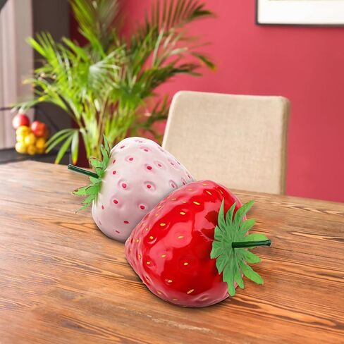 13inch Artificial Large Red Strawberry Oversize Fake Fruit Simulation Decoration for Home Kitchen Table Party Festivals Christmas Display in Saudi Arabia