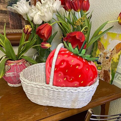 13inch Artificial Large Red Strawberry Oversize Fake Fruit Simulation Decoration for Home Kitchen Table Party Festivals Christmas Display in Saudi Arabia