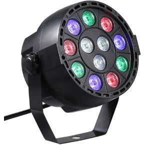 Lixada Par Lights Stage Lights DJ Lights 12 LED RGBW Uplighting Color Mixing Stage Lighting with DMX Strobe & Sound Active Mode for DJ Club Disco Party Wedding Festival