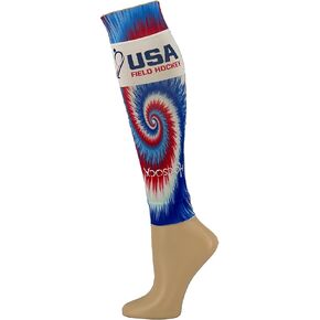 USA FH 2023 Official- Footless Socks, Moisture Wicking, Rash & Blister Protection for Field & Ice Hockey, Soccer, Skiing | One Size Fits Most 13"