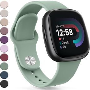 Meliya Silicone Bands Compatible with Fitbit Versa 4 Bands Women Men, Classic Adjustable Sport Replacement Wristbands for Fitbit Versa 4 / Fitbit Sense 2 Smartwatch