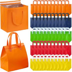 50 قطعة من أكياس الطعام المعزولة، مقاس 9.5 × 9.5 × 6 بوصة، حقيبة طعام عازلة للحرارة، حقيبة تبريد للتوصيل للبيتزا والقهوة والحليب الساخن والبارد وتقديم الطعام في المطاعم والنزهات، متعددة الألوان in Kuwait