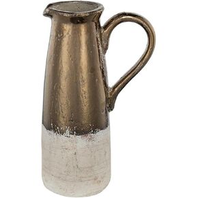 A & B Home 11 in H Brown Ceramic Candia Pitcher, Home Accent Decor