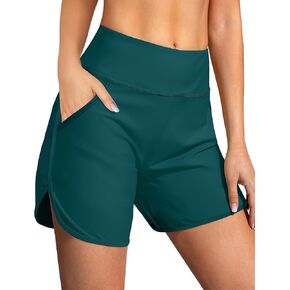 Women's 5" Swim Board Shorts Quick Dry High Waisted Swimsuits with Liner Pockets UPF 50+ Bathing Suits Bottoms Trunks
