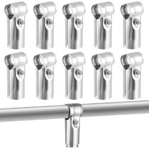 Homaisson 10 pcs 1 Inch T Pipe Clamps, Heavy-Duty 201 Stainless Steel T Pipe Connectors with Bolts & Nuts,Fits Metal Pipe 1’’OD, for Fence, Handrail, Shelf Set-Ups