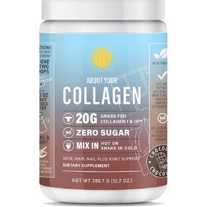 Chocolate Peptides Powder, Grass Fed Hydrolyzed Type 1&3 Collagen, Promotes Hair, Skin, Nails, Bones, Joint Health (30 Servings) (Chocolate)