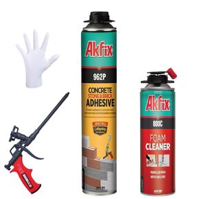 Akfix 966P Subfloor Adhesive (1x30 Oz.)- Polyurethane Expanding Foam Construction Adhesive with Strong Bonding for Floor, Wood, Metal and Concrete | Gun Use, Gun&Cleaner NOT Included | 30 Oz. 1 Pack