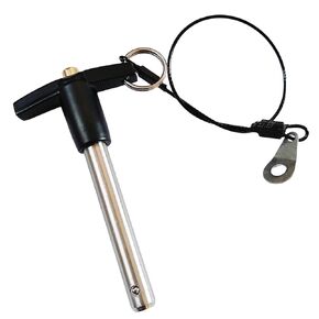Pair of Stainless Steel 304 Push-Button Quick Release Pin T Handle Lock Pins, Pin Dia 6.3mm(1/4in) ) Usage Length 40mm (App.1.5in) with Lanyard Cable (2)