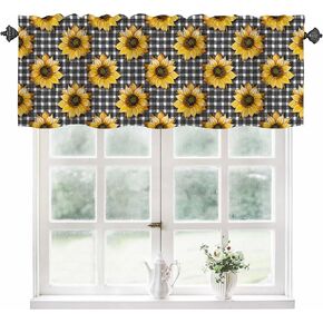 Valance Curtains for Windows,Pink Wildflowers Herbs Semi Sheer Curtain Valance,Botanical Leaves Floral Window Valance Curtains,Short Rod Pocket Window Treatment for Kitchen Living Room Bedroom 54"x18"