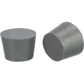 CleverDelights Rubber Stoppers — Size 7 — 5 Pack — 30mm x 37mm x 25mm Long — Gray Solid Plug #7