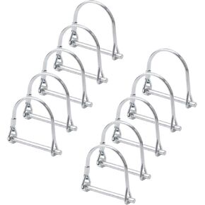 10Pcs Wire Lock Pin, Carbon Steel Shaft Locking Pin, Round Loop Wire Lock Pin for Track Farm Lawn（M4.5*50）
