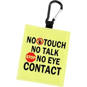 No Touch No Talk No Eye Contact Alert Hanging Patch Caution Stop Dog Alert Hanging Patches Nervous Dog Hanging Dog Alert Patch (No Eye Contact -D)