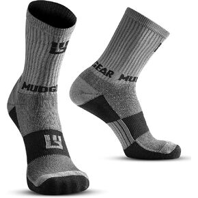 Crew Length Hiking Socks - Mid-Calf Trekking Socks - Non-Wool Wilderness Hiking Socks - Men and Women - 2-Pack