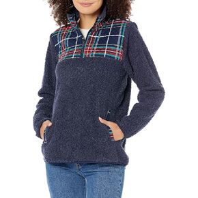 Verabradley Womens Zip Collar Fleece Pullover Sweatshirt With Pockets (Extended Size Range)