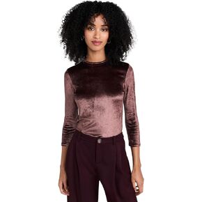 Vince Women's Velour 3/4 Sleeve Crew Top