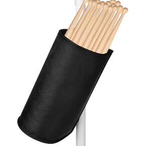 TXEsign Drumstick Holder Drum Sticks Holder Bag for Drumsticks Brushes Mallets Up to 10 Pairs, Two Straps Attach to Drum Kit & Music Stand