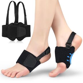 Arch Support Braces for Plantar Fasciitis Relief, Adjustable Compression Bands with Gel Pads Arch Support Sleeves for High Arch, Flat Feet, Feet Pain Relief Unisex (Black Pair)