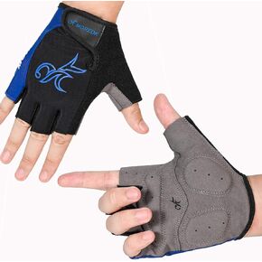 MOREOK Mens Cycling Gloves,Half Finger Biking Glove MTB DH Road Bicycle Gloves Gel Pad Shock-Absorbing Anti-Slip Breathable Motorcycle Mountain Bike Gloves Unisex Women