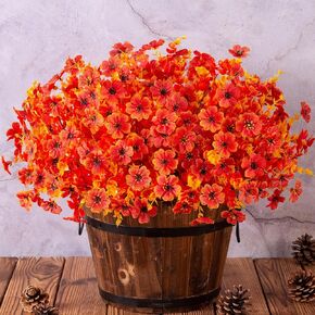 Ivydale Artificial Fake Halloween Fall Flower Plants for Outdoor Decoration, 12 Bundles Silk Black Mums UV Resistant Realistic for Outside Planter Home Indoor Porch Patio Window Box