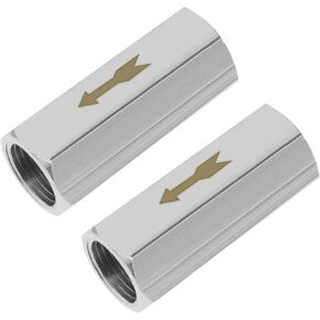 2 Pcs 1/8'' Female Threaded Brass One Way Air Check Valve 35mm Hexagon Non-Return Pneumatic Air Check Valve Replacement Accessory For Boiler and Pressure Vessel