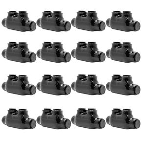 Black Insulated in-Line Splice Alumiconn Connector 2 Set Screws -2 Port Dual Entry -2-14 AWG Wire Range - Slotted or 5/32" Allen Hex - Dual-rated Aluminum to Copper Wire Connectors -CU9AL - (16 Pack)