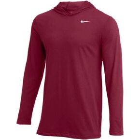 Nike Mens Dry Long Sleeve Hoodie Tee (Maroon, Medium)