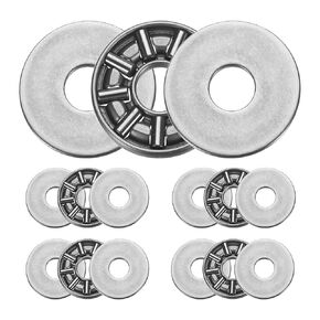 uxcell 10 Sets AXK1024 Thrust Needle Roller Bearings with Washers, 10x24x4mm Chrome Steel Needles Roller Bearing, P5 (ABEC 5)