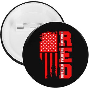 R.E.D تذكر الجميع تم نشر الجمعة الحمراء 4 شارة صفيح مستديرة خفيفة الوزن دبوس شارة التلبيب التعادل