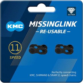 KMC Unisex's 11 Speed DLC MissingLink Joining Link, Black, 2 Pairs