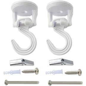 Swivel Swag Hooks for Ceiling Hanging,Ceiling Hooks for Ceiling Hangers Heavy Duty for Hanging Light,Zinc Bolt Hook Installation for Cavity Wall Fixing (2 Sets White)