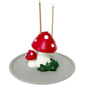 Mushroom Incense Holder for Sticks, Cute Mushroom Incense Burner Dual Sizes Holes for Sticks, Statue Christmas Home Decorations, Unique Gift for Women Men