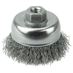 Weiler 13244 3" Crimped Wire Cup Brush, 0.014" Steel Fill, 1/2"-13 UNC Nut, Made in The USA