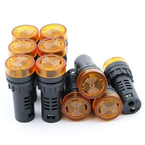 22mm DC 12V Red LED Flashing Buzzer Pilot Panel Indicator Light Miniature Indicator Light Lamp