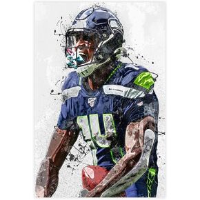 DK Metcalf Poster Canvas Poster Bedroom Decor Sports Landscape Office Room Decor Gift Unframe: 12x18inch(30x45cm)
