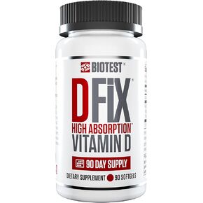 Biotest D Fix High Absorption Vitamin D3 5000 IU - 90 Day Supply - 90 Softgels