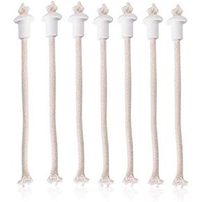 Ceramic Wick, Replacement Glass Fiber Heat-Resistant Torch Wick with Lamp Holder, for Replace Wine Bottle and Champagne Bottle Wick, for Garden, Terrace, Indoor and Outdoor Lighting Decoration (7pcs)