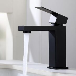 Black Bathroom Faucet Bathroom Sink Faucet One Hole Faucet 【All SUS304 Stainless Steel 】Single Handle 1 Hole Vanity Faucets for Bathroom Sink NO-Lead Matte Black Bathroom Faucet, SF3-BK